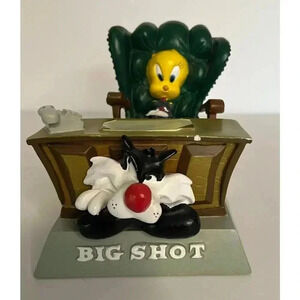 Looney Tunes SYLVESTER & TWEETY "BIG SHOT" 1996 Warner Bros Desk Figurine